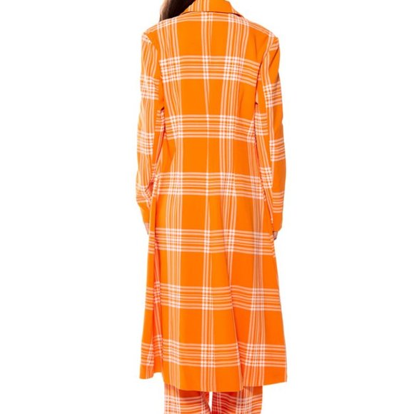 Stasia Sherberry: Orange Plaid All Season Duster Trench Coat L XL - Picture 5 of 16